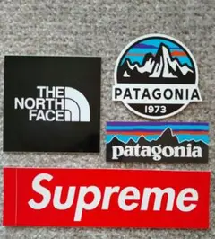 ノースフェイス1枚、パタゴニア2枚、supreme ステッカ1枚 103