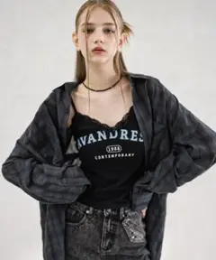 AVANDREES Vintage Lace Sleeveless BLACK
