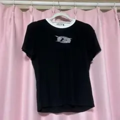 ロゴストーン、半袖Tシャツ ブラック