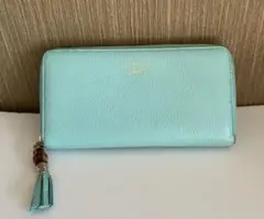 GUCCI ライトブルー スウィングバンブー 長財布 タッセル付き長財布