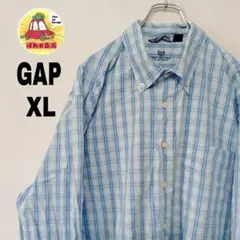 USA古着 GAP 長袖ボタンシャツ　XLライトブルー