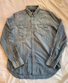 DOUBLE RL L/S シャンブレーウエスタンシャツ L 美品