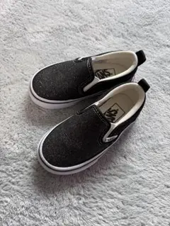 Vans ブラック グリッター 女の子用