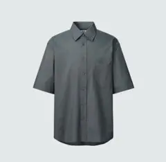 新品・未使用　ユニクロU　オーバーサイズシャツ／5分袖　ダークグレー　Mサイズ