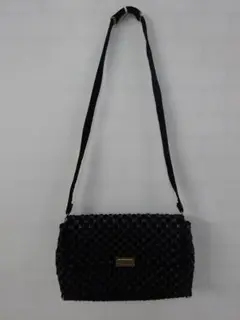 10.14◎S563P◎ヴィンテージ◎ショルダーバッグ◎編み込み◎ブラック