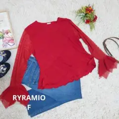 ✨美品✨♥PYRAMIO♥異素材シャツ インナー（F）赤/韓国ファション