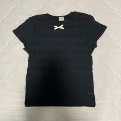 petit main 黒 フリルTシャツ 130サイズ