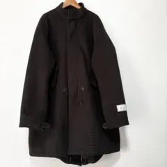 BEAMS メンズ　メルトン　モッズ コート 長袖 ブラウン　チェック　上品　S