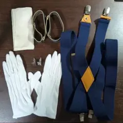 新郎小物セット　グローブカフスサスペンダーチーフバンド結婚式披露宴