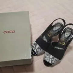 coca スリングバックウェッジサンダル