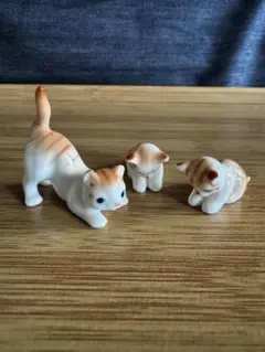 ねこ フィギア 陶器製 茶トラぶち