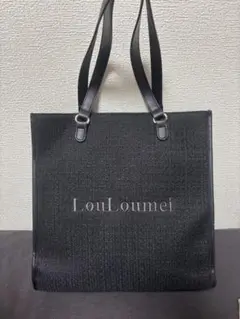 louloumei　チャーム付きツイードキャリーオントートバッグ 黒 ブラック