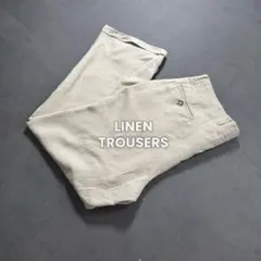 LINEN trousers リネン スタックス 2タック W36L30 古着