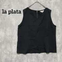 La Plata ブラック ノースリーブ 17R 高見え　生地薄め　シンプル