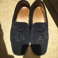 お値下げTOD'S ネイビー スエード ローファー