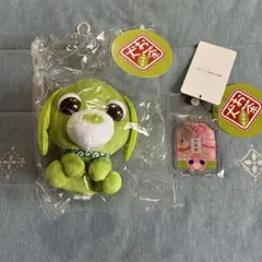 お茶犬マスコット　リョク＆アクリルキーホルダー　サクラ
