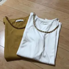 長袖Tシャツ2点セット（マスタード・ホワイト）