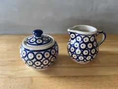 ポーリッシュポタリー ザクワディ ボレスワヴィエツ /シュガーポット&クリーマー