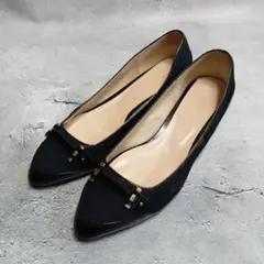 ピシェアバハウス ローヒール パンプス【37】黒 ブラック
