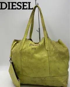 DIESEL ディーゼル トートバッグ ハンド イエロー ポーチ付き オシャレ