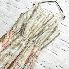 【美品】COMME CA ISM 幾何学 ペイズリー柄 ノースリーブワンピース