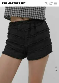 新品未使用　ブラックアップオリジナル　フリルバンディングショートパンツ　黒