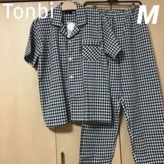Tonbi メンズパジャマ　Mサイズ　半袖　長ズボン　チェック柄