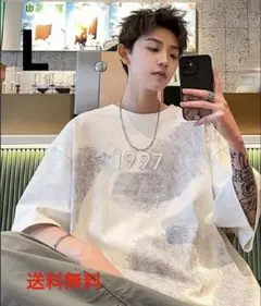 セール中❣️大人気‼️ ストリート　韓国　ロゴT　Tシャツ　ヴィンテージ風　ワイド