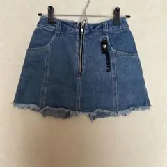 ziddy ジディ デニムスカート ショートパンツ フリンジ裾 150cm