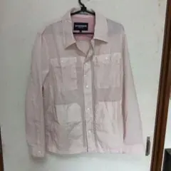 注)McGREGOR ライトオレンジ ストライプ 薄手シャツ M