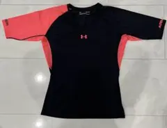UNDER ARMOR ヒートギア レディース 半袖 ウェア 黒 ピンク S