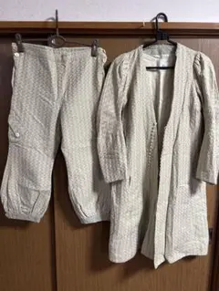 GASA gasa幾何学模様 ベージュ セットアップ