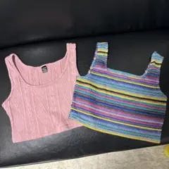 タンクトップ　クロップド丈　セット　Mサイズ