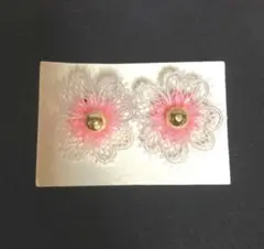 60'sドイツ製 vintage ハートレースフラワーイヤリング