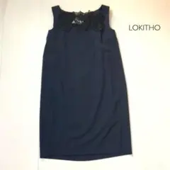 LOKITHO ロキト ノースリーブワンピース ネイビー×ブラック サイズ1