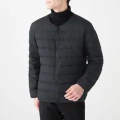 【無印良品/MUJI】インナーダウン カーディガンダウン 黒 Sサイズ