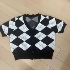 SHEINアーガイル 半袖ニット L