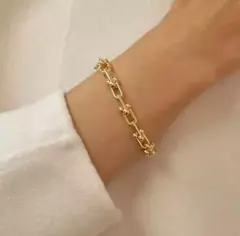 389 ゴールド ブレスレット バングル Gold K18 韓国 パンク ロック