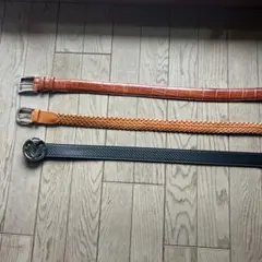 ブラウン型押しベルト　等　3本セット