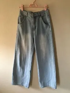 SHEIN ワイドレッグデニム ライトブルー JP-Mサイズ