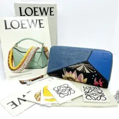 新品同様✨ロエベ x パウラズイビザ 花柄 デニム アナグラム パズル 長財布