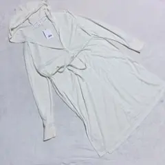 プラネットサーフ ＊ 新品✨ フーディロングカーディガン 麻混 白 M リゾート