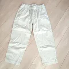 クリーム色ウエストゴムカジュアルパンツ М