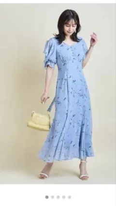 Mystrada定価26,400円ベールフラワーワンピースロング丈花柄美品希少M