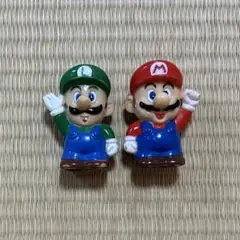 スーパーマリオ ルイージ ソフビ 指人形 レトロ 2点セット