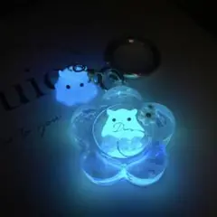 光る✩.*˚めんだこちゃん♡とお花のシェイカーキーホルダー♡