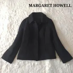 【美品】マーガレットハウエル カシミヤ混 ウールブルゾン ショート丈