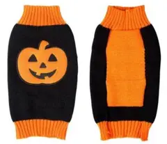 半額✨ ハロウィン ペットウェア ドッグウエア ニットD オレンジ L