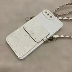 ホワイト キルティング iPhoneケース iPhone8plus用
