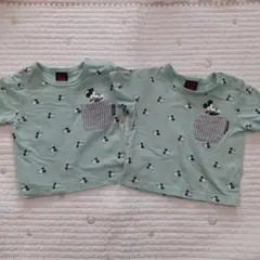 ベビードール　ミッキー Tシャツ 2枚セットくすみグリーン